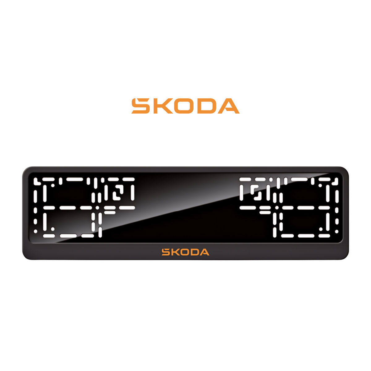 Cadres de plaque d'immatriculation Škoda - Orange Hermès - CLASSIC