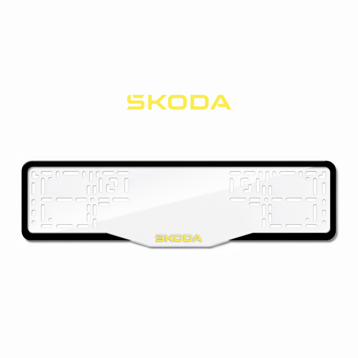Cadres de plaque d'immatriculation Škoda - Jaune - GLASS