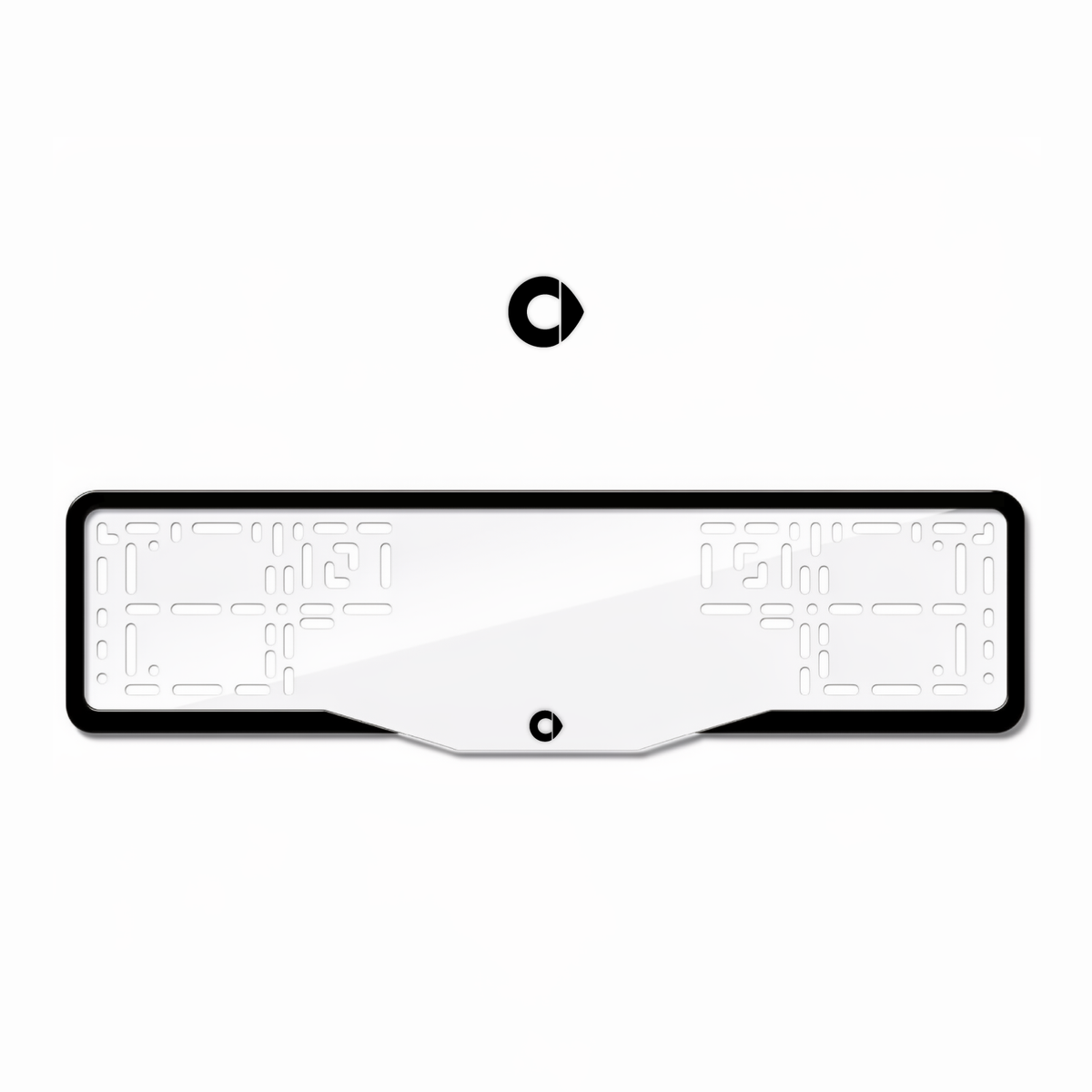 Cadres de plaque d'immatriculation Smart Logo - Noir - GLASS