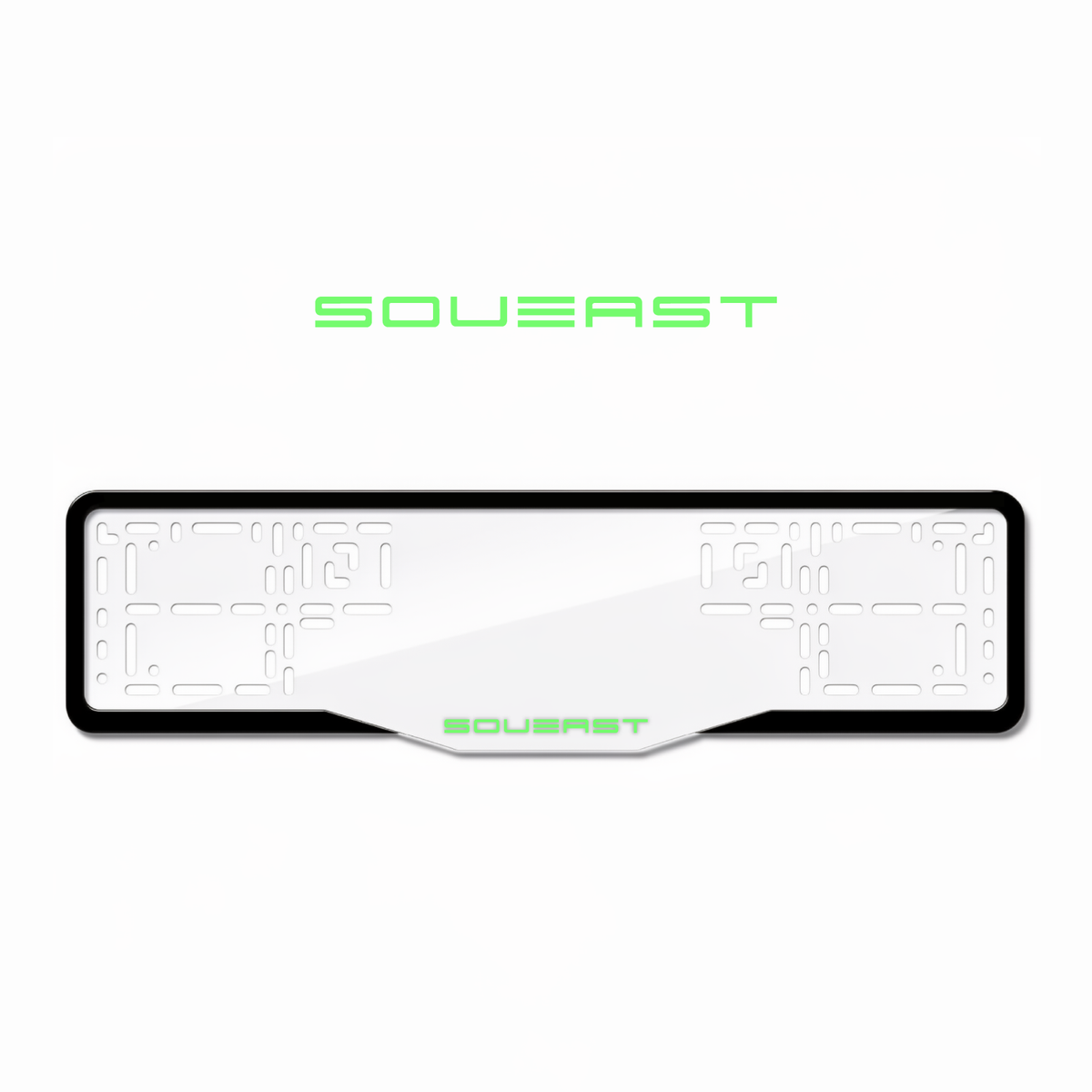 Cadres de plaque d'immatriculation Soueast - Vert néon - GLASS