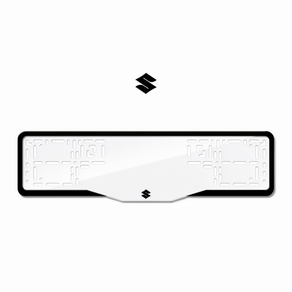 Cadres de plaque d'immatriculation Suzuki Logo - Noir - GLASS