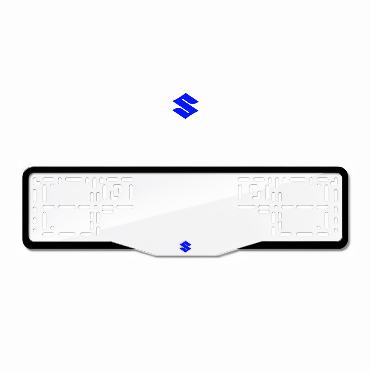 Cadres de plaque d'immatriculation Suzuki Logo - Bleu - GLASS