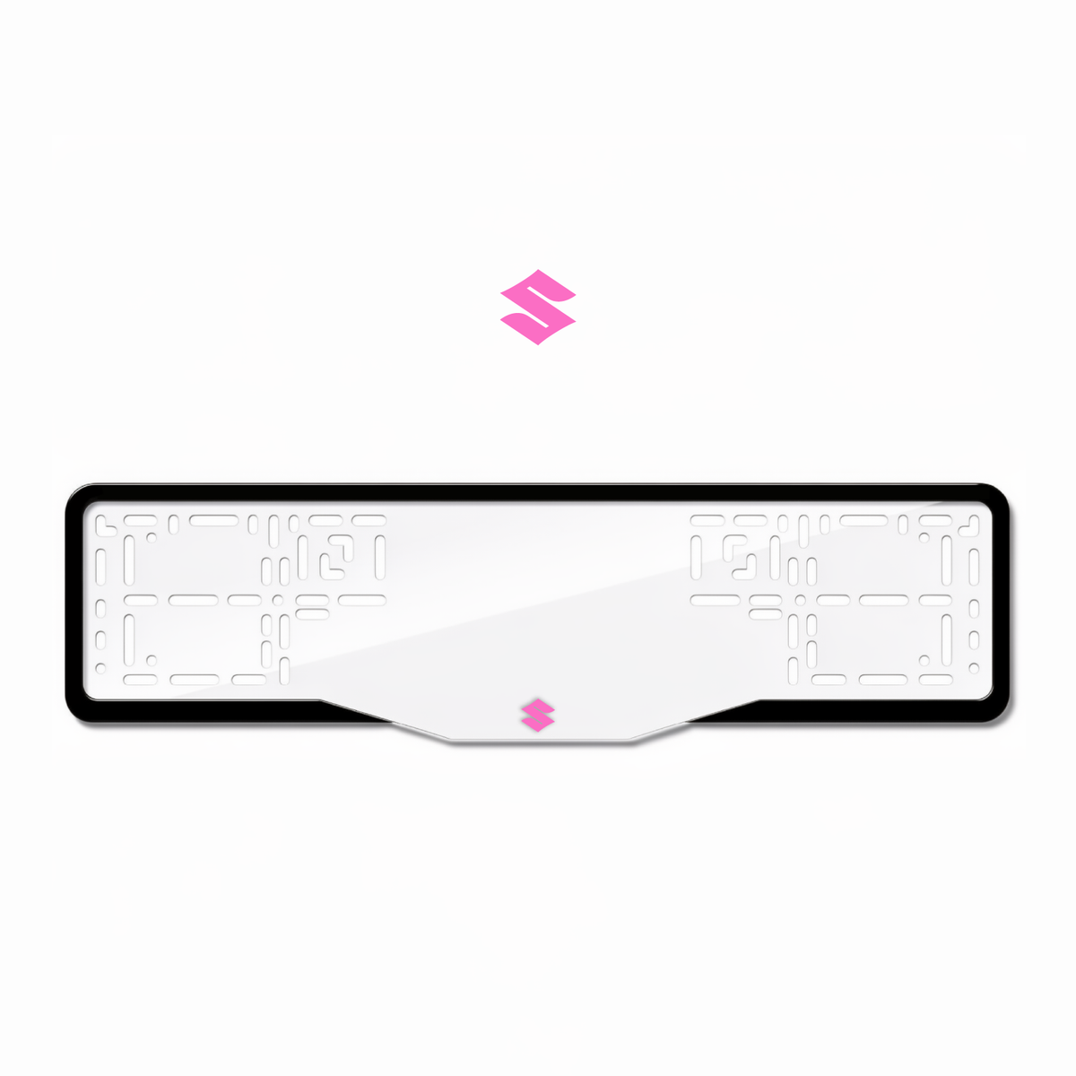 Cadres de plaque d'immatriculation Suzuki Logo - Rose - GLASS