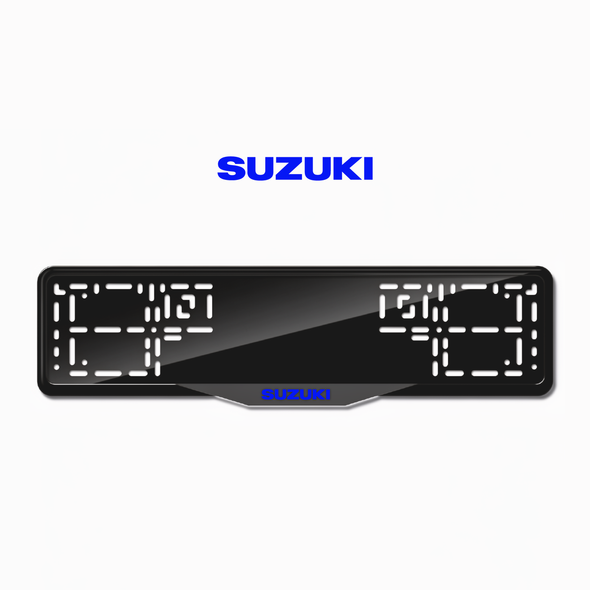 Cadres de plaque d'immatriculation Suzuki - Bleu - SATIN