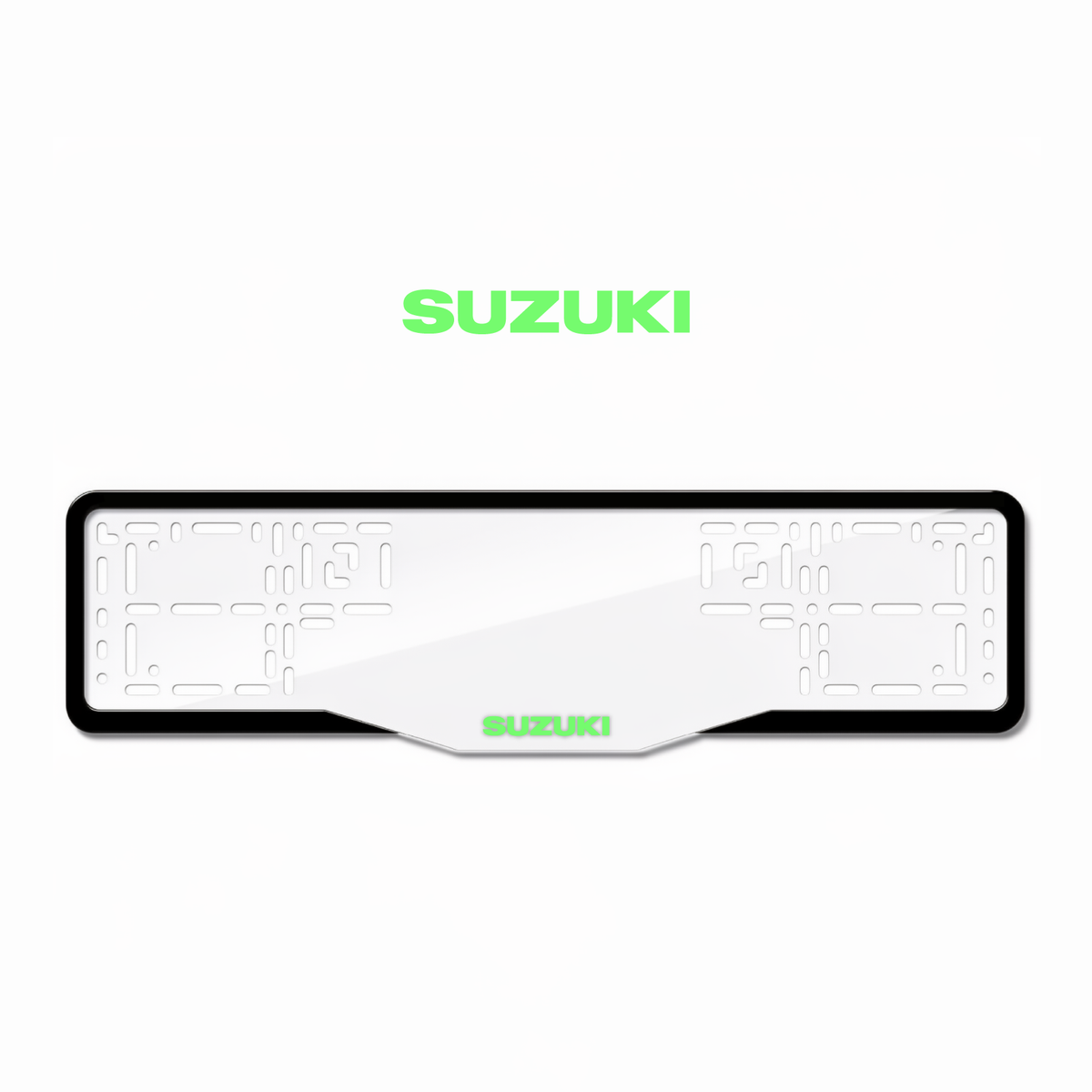 Cadres de plaque d'immatriculation Suzuki - Vert néon - GLASS