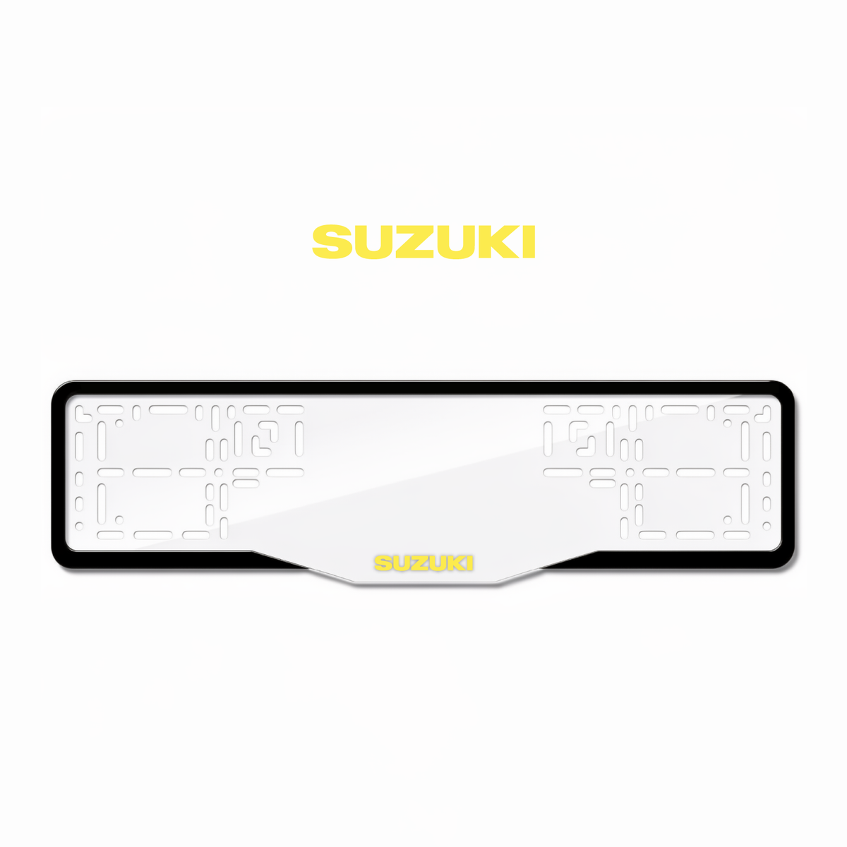 Cadres de plaque d'immatriculation Suzuki - Jaune - GLASS