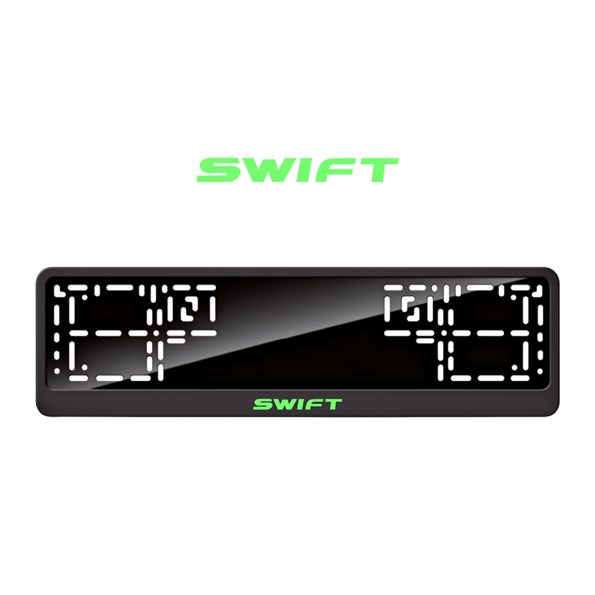 Cadres de plaque d'immatriculation Swift - Vert néon - CLASSIC