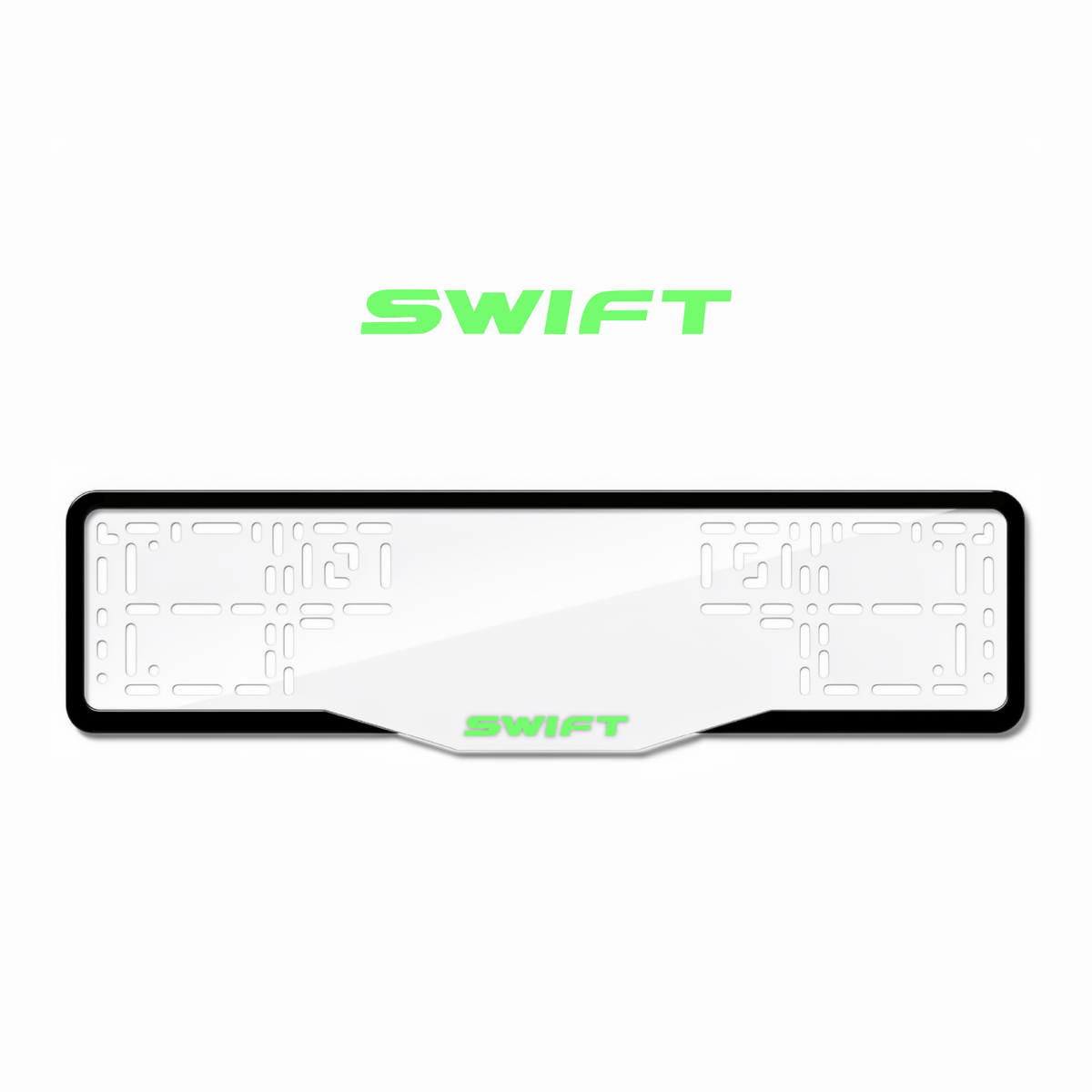 Cadres de plaque d'immatriculation Swift - Vert néon - GLASS