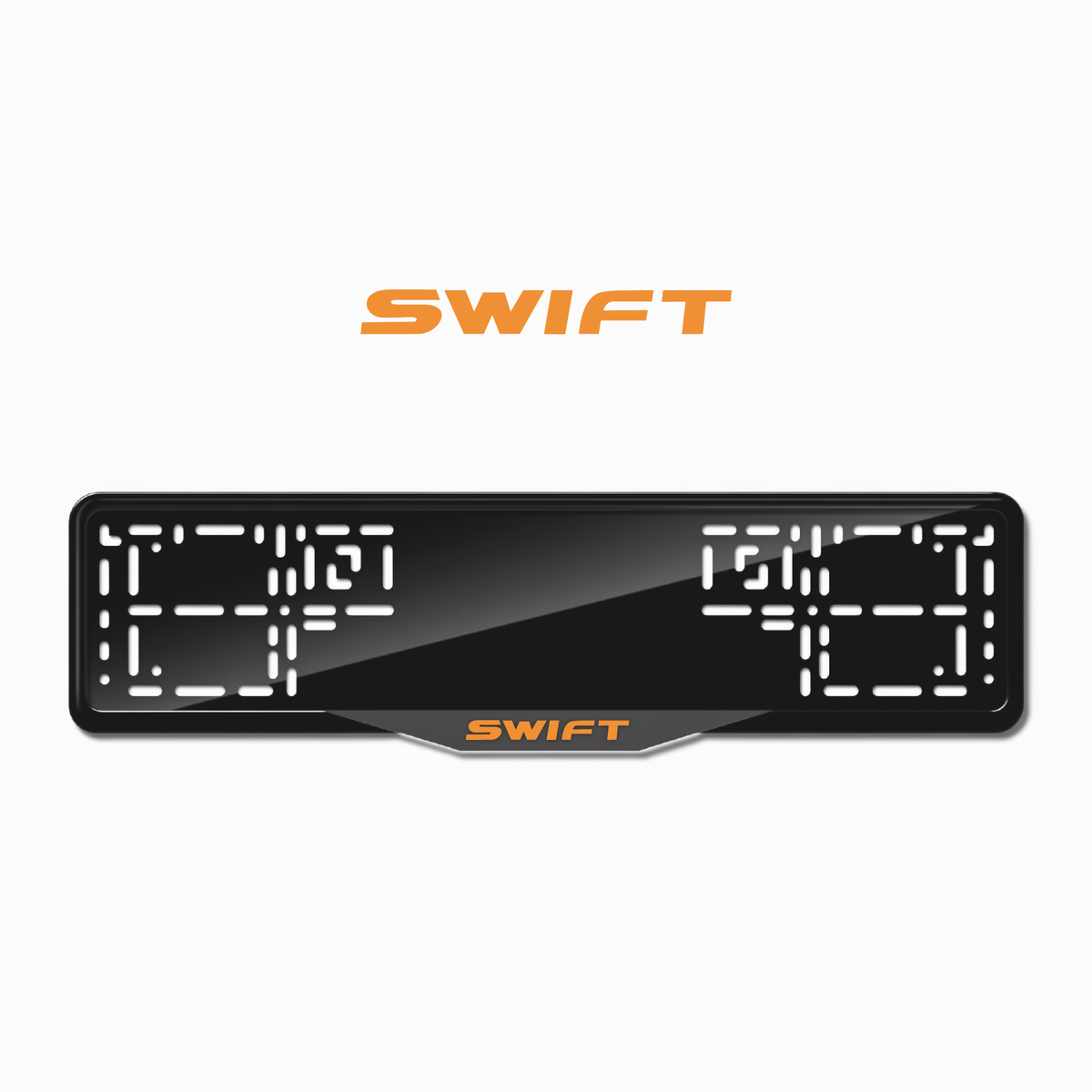 Cadres de plaque d'immatriculation Swift - Orange Hermès - SATIN