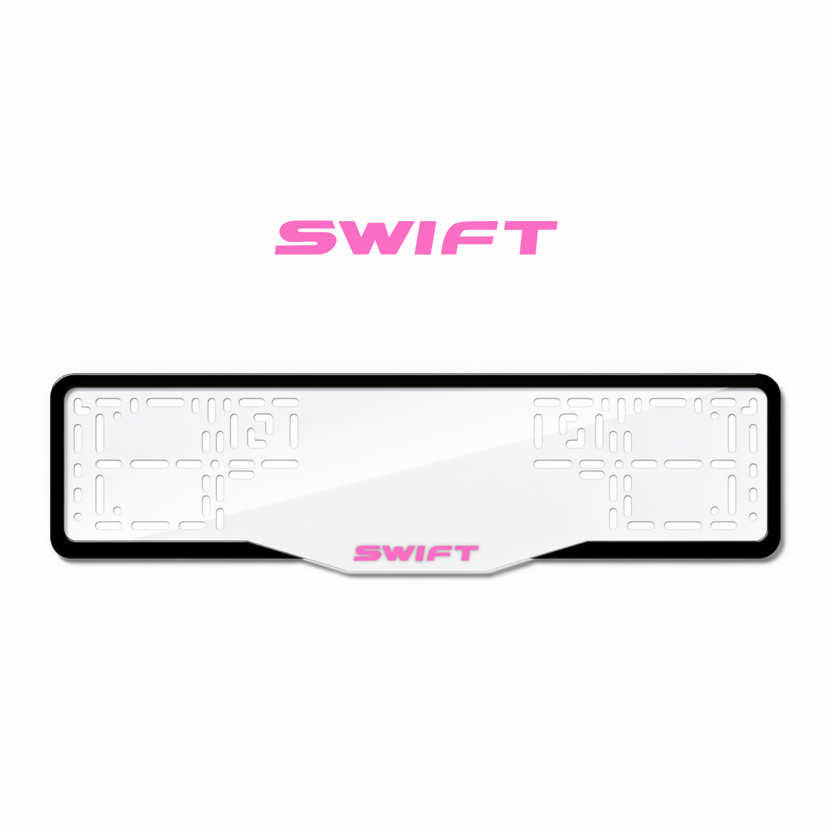 Cadres de plaque d'immatriculation Swift - Rose - GLASS