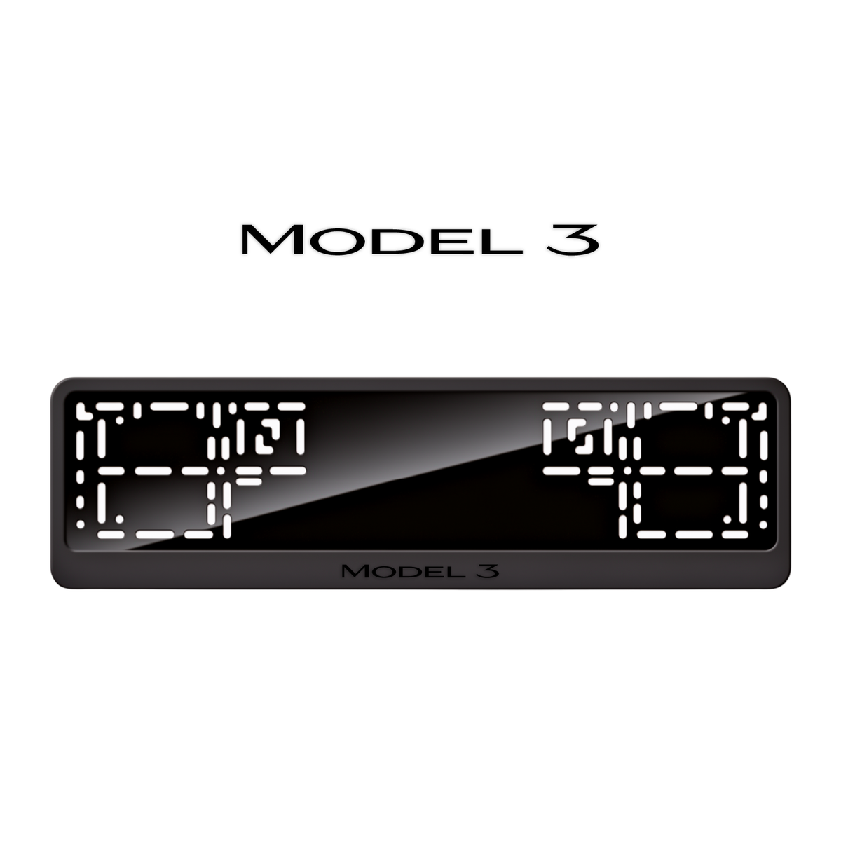 Cadres de plaque d'immatriculation Model 3 - Noir - CLASSIC