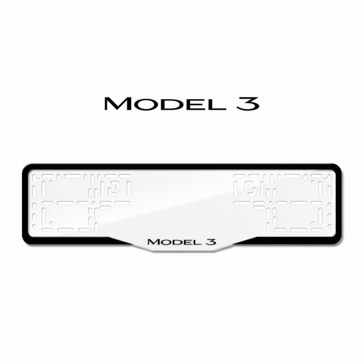 Cadres de plaque d'immatriculation Model 3 - Noir - GLASS