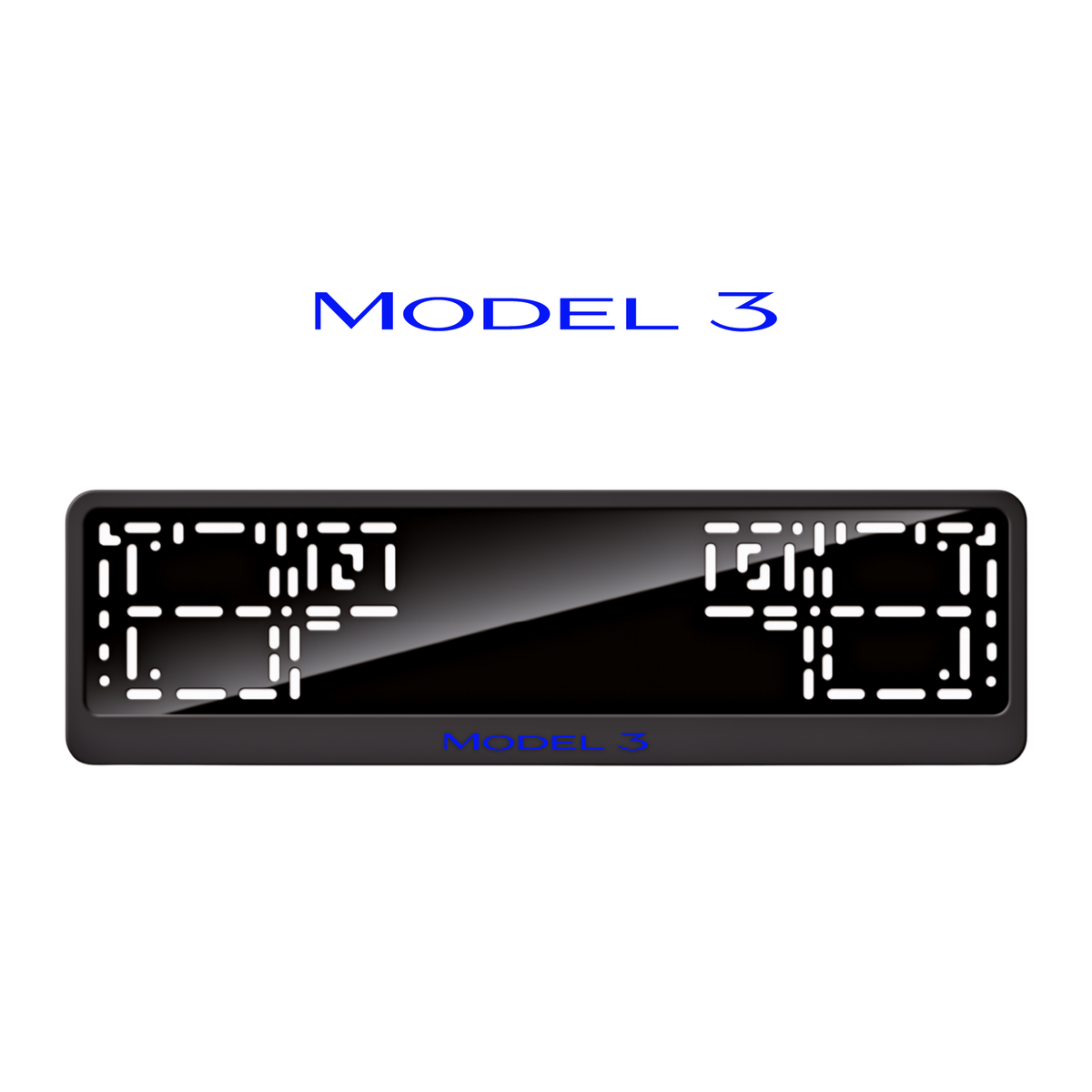 Cadres de plaque d'immatriculation Model 3 - Bleu - CLASSIC