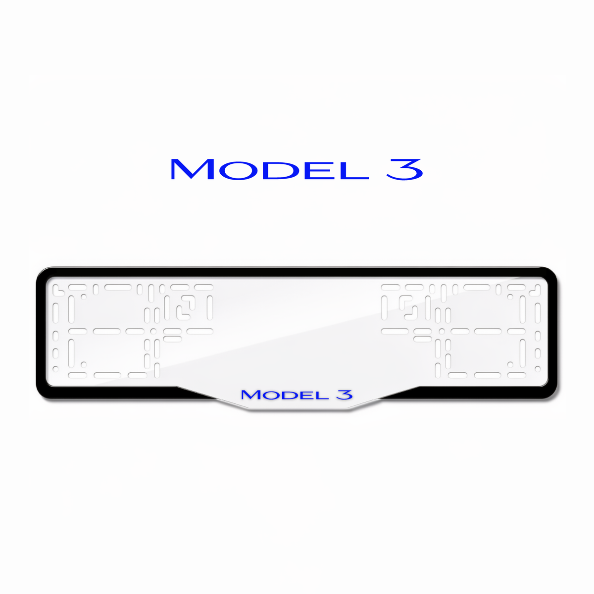 Cadres de plaque d'immatriculation Model 3 - Bleu - GLASS