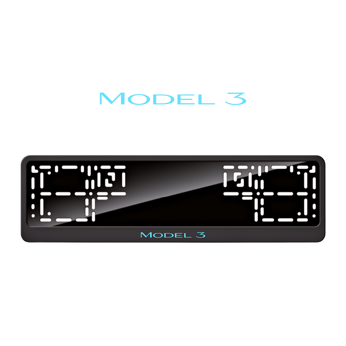 Cadres de plaque d'immatriculation Model 3 - Bleu Tiffany - CLASSIC