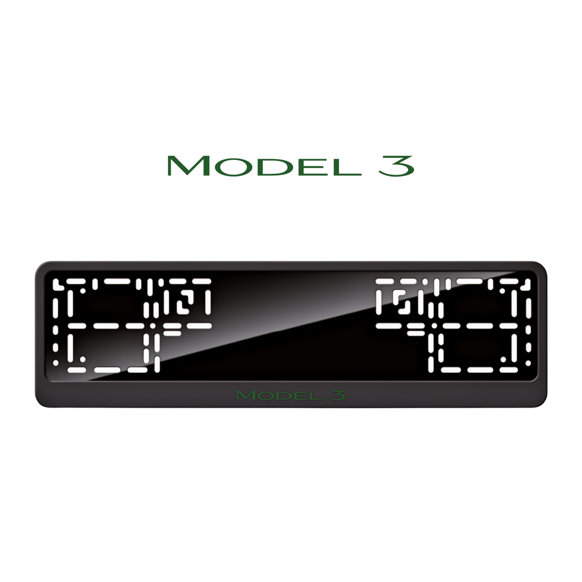 Cadres de plaque d'immatriculation Model 3 - Vert - CLASSIC