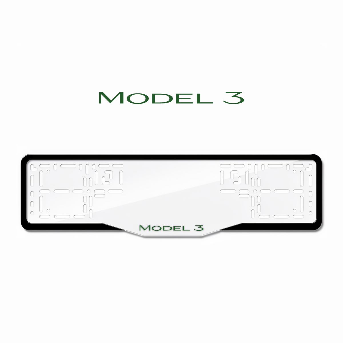 Cadres de plaque d'immatriculation Model 3 - Vert - GLASS