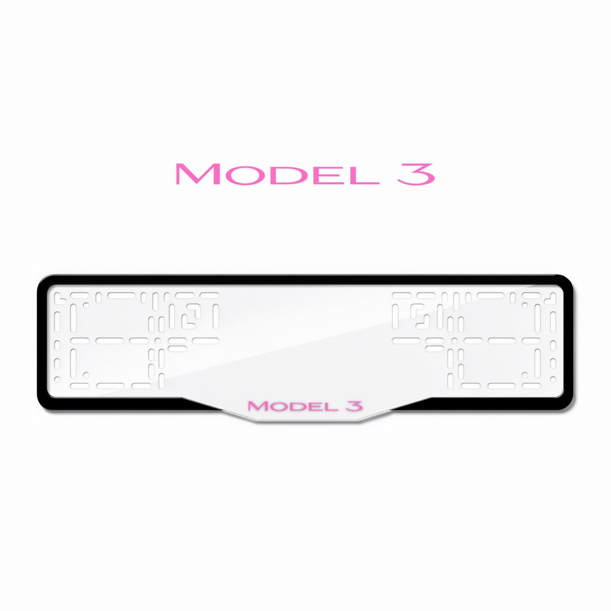 Cadres de plaque d'immatriculation Model 3 - Rose - GLASS