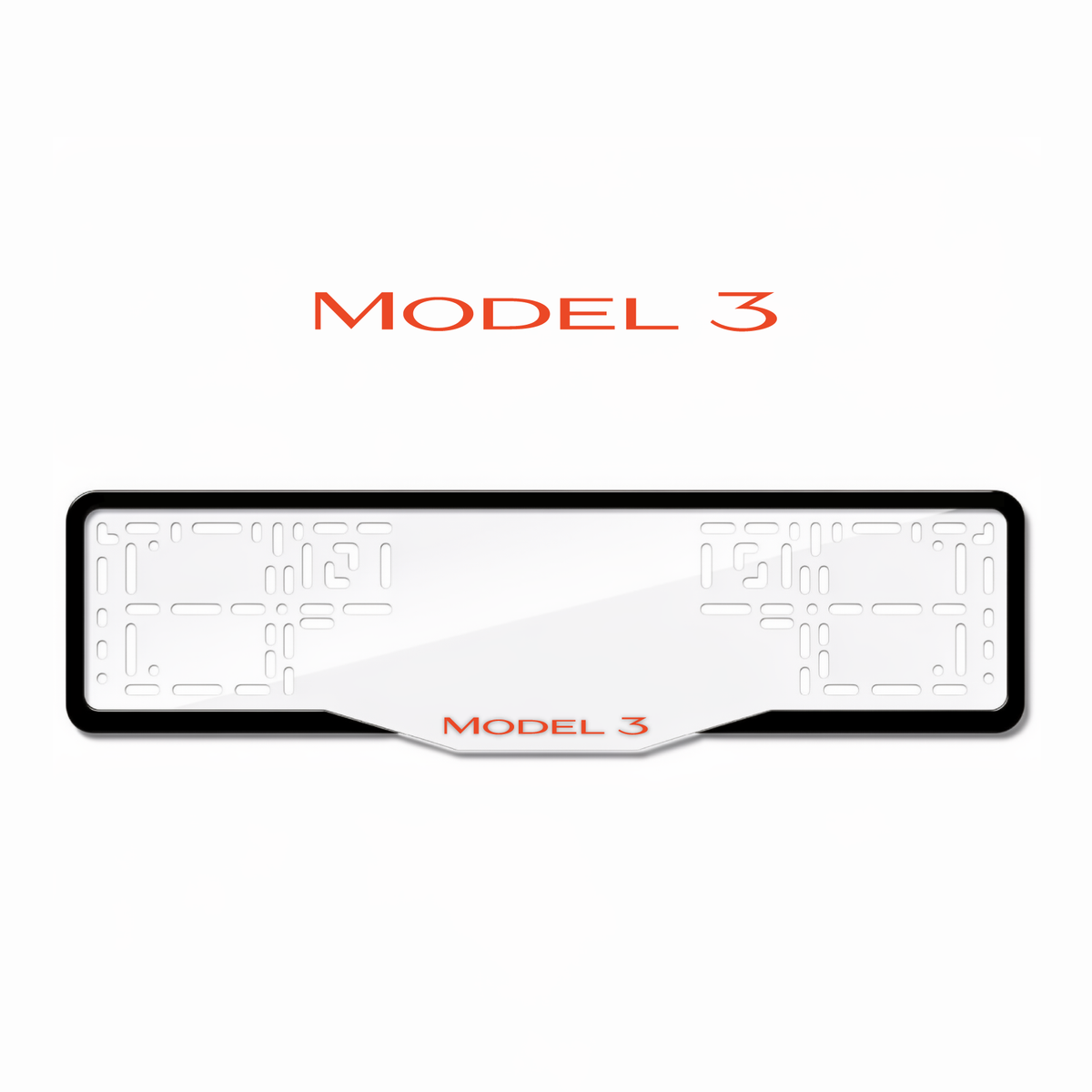 Cadres de plaque d'immatriculation Model 3 - Rouge - GLASS