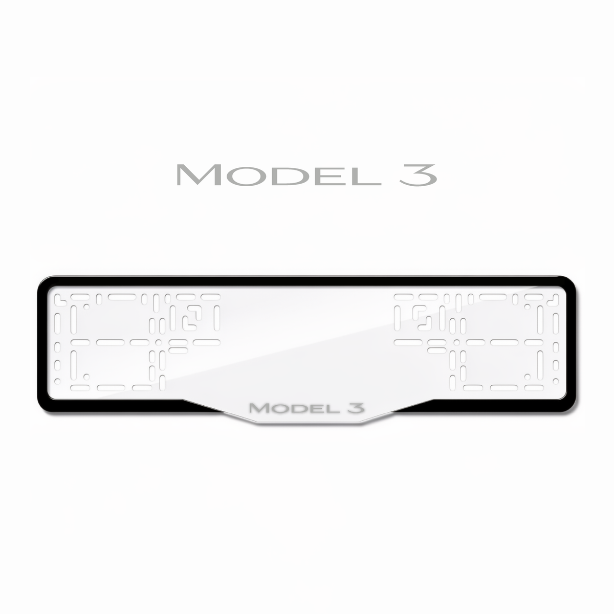 Cadres de plaque d'immatriculation Model 3 - Gris - GLASS