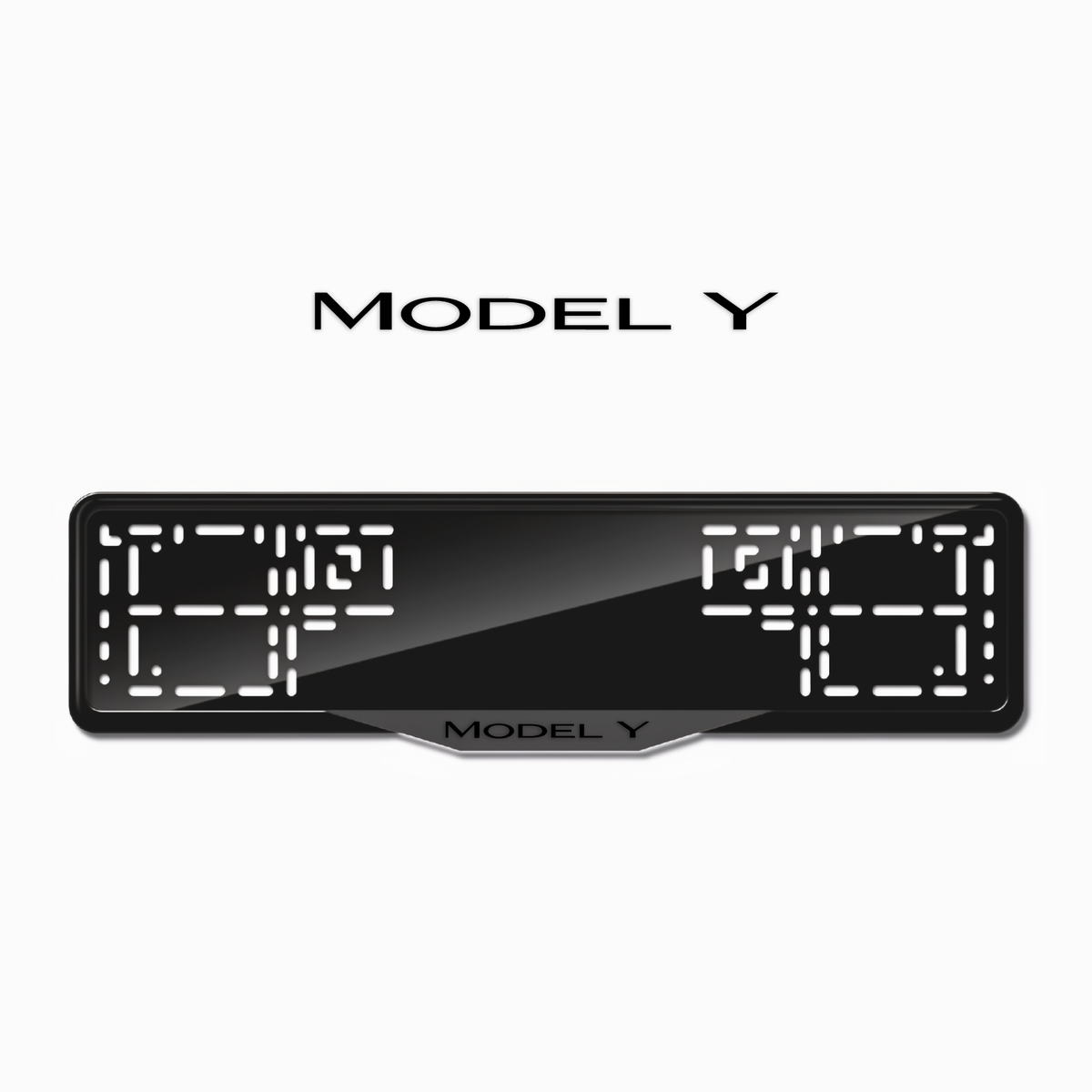 Cadres de plaque d'immatriculation Model Y - Noir - SATIN