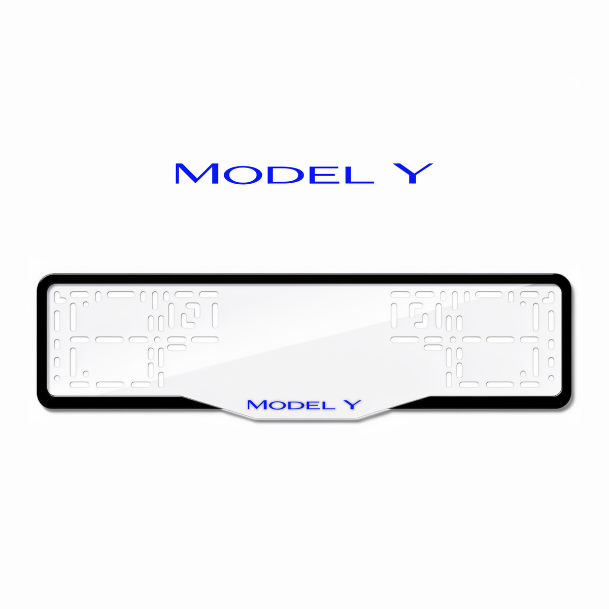 Cadres de plaque d'immatriculation Model Y - Bleu - GLASS