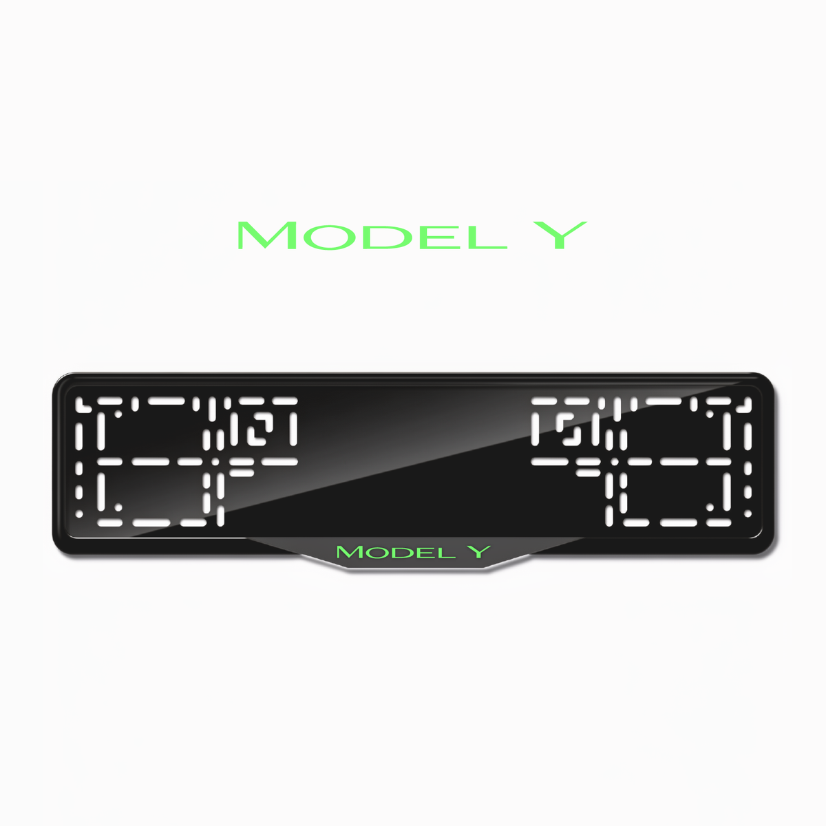 Cadres de plaque d'immatriculation Model Y - Vert néon - SATIN