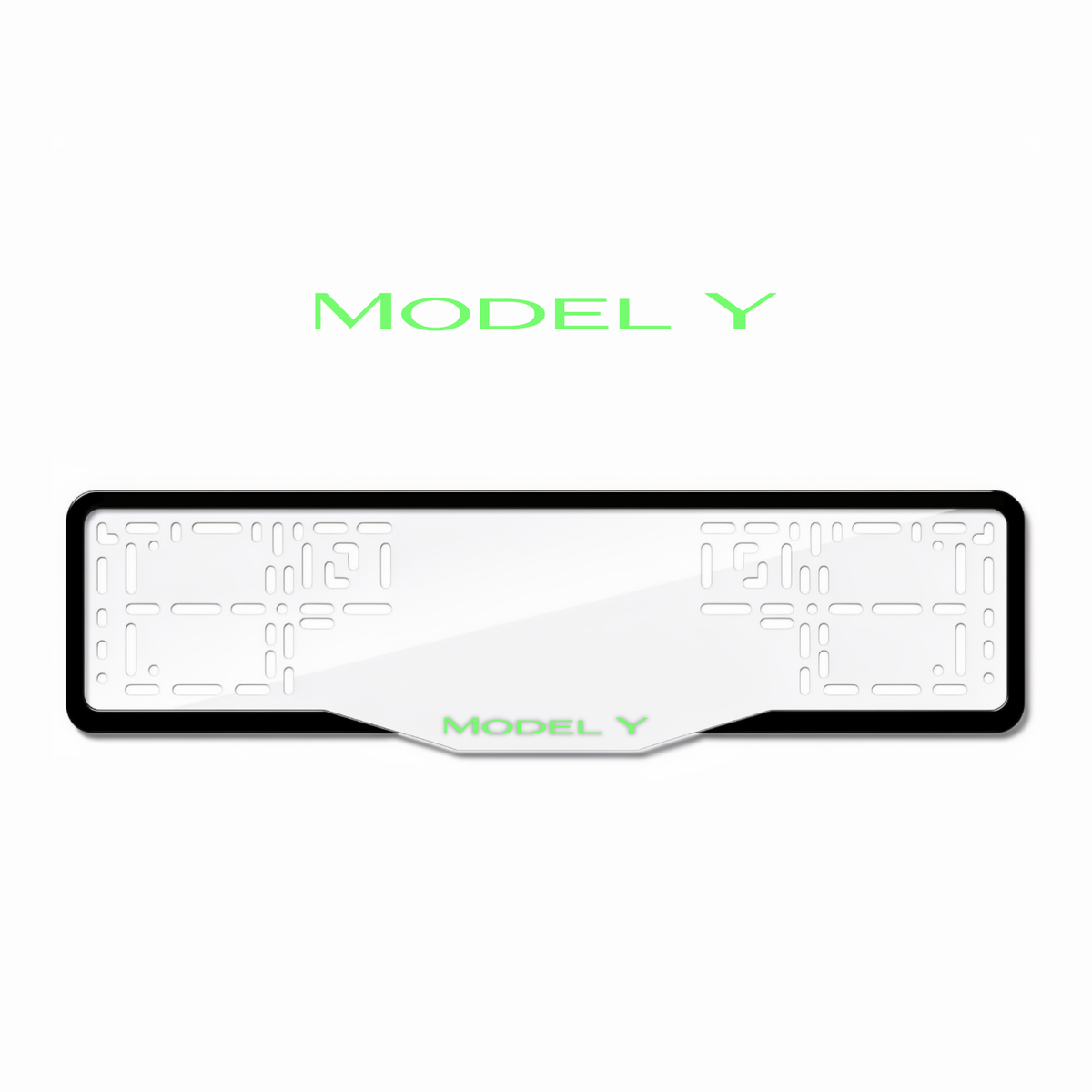 Cadres de plaque d'immatriculation Model Y - Vert néon - GLASS