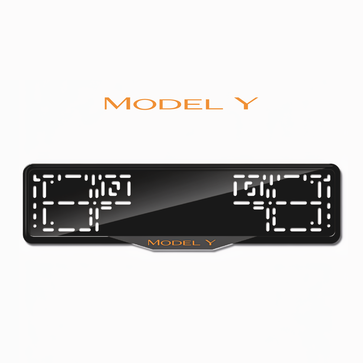 Cadres de plaque d'immatriculation Model Y - Orange Hermès - SATIN