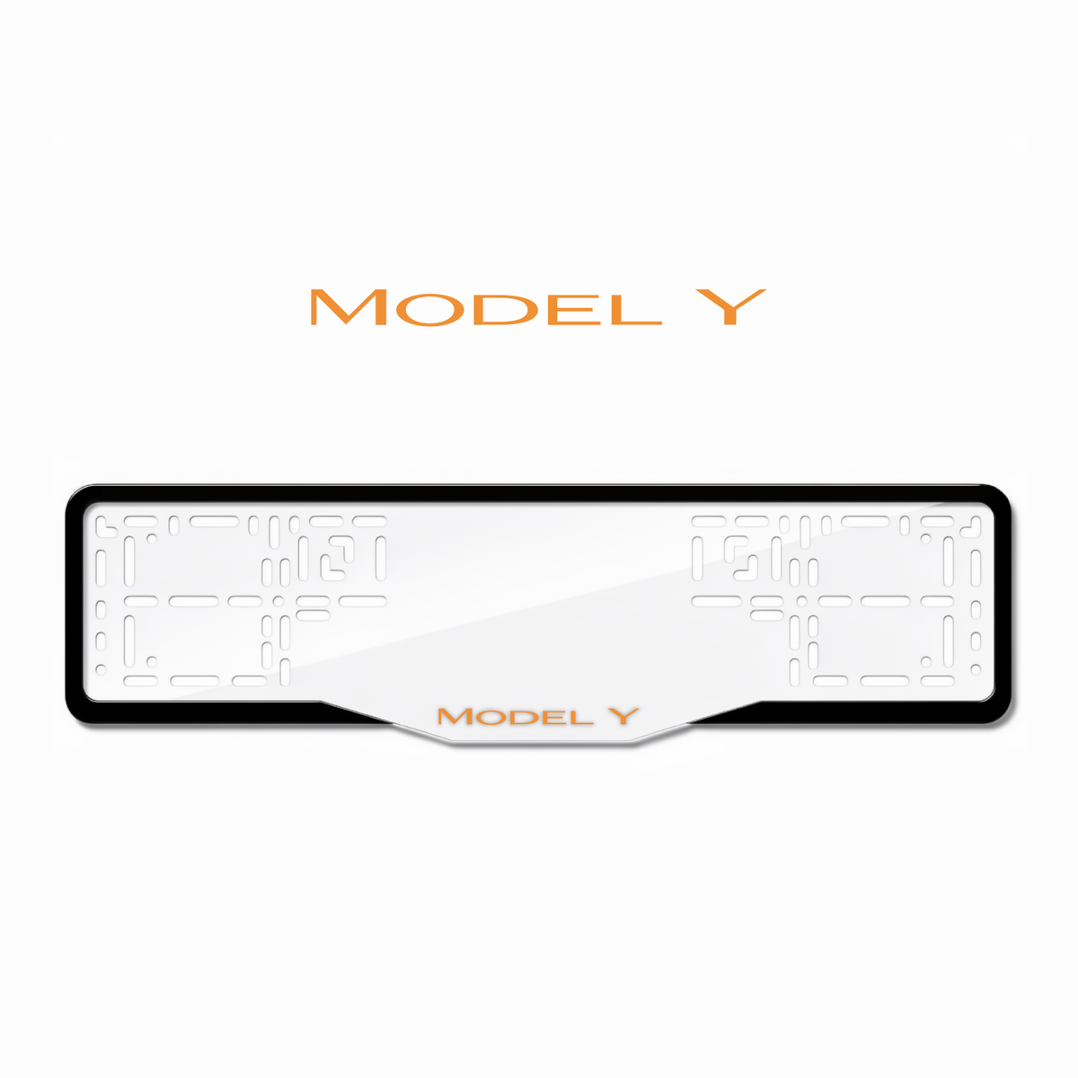 Cadres de plaque d'immatriculation Model Y - Orange Hermès - GLASS