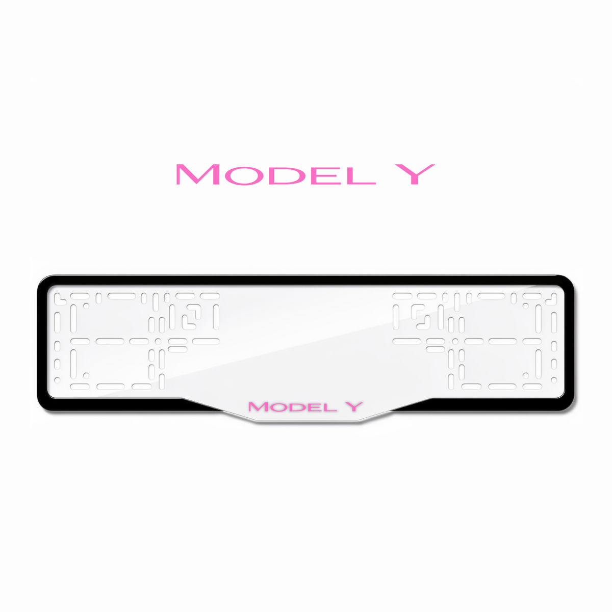 Cadres de plaque d'immatriculation Model Y - Rose - GLASS
