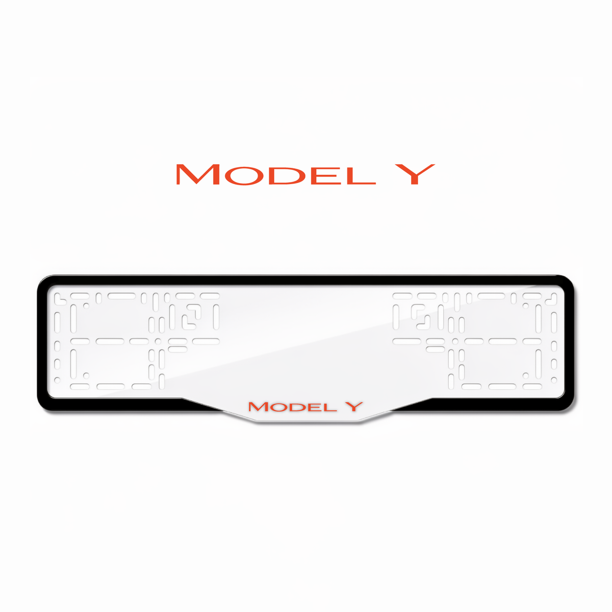 Cadres de plaque d'immatriculation Model Y - Rouge - GLASS