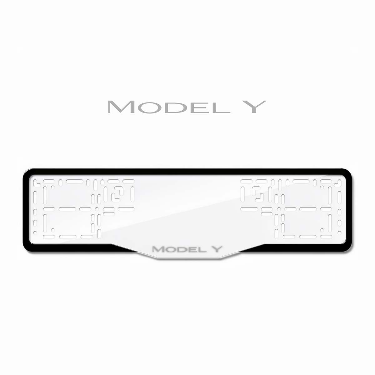 Cadres de plaque d'immatriculation Model Y - Gris - GLASS