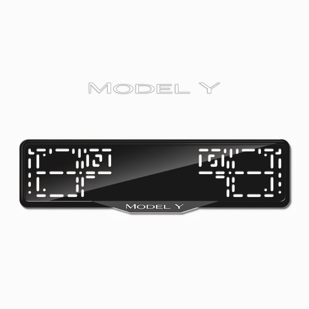 Cadres de plaque d'immatriculation Model Y - Blanc - SATIN