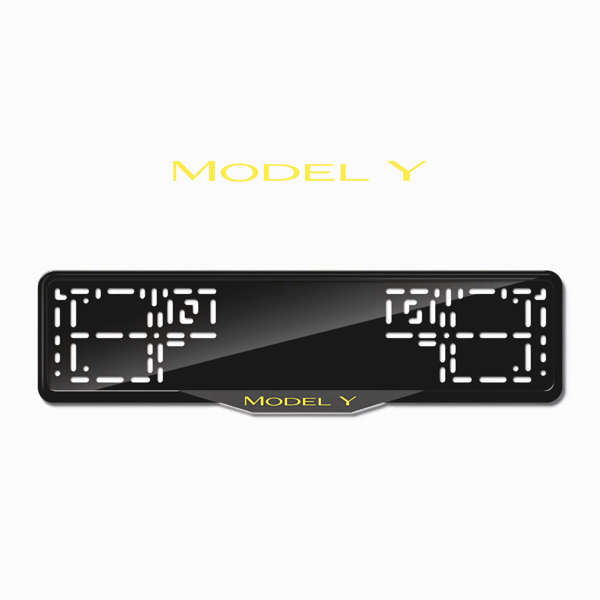 Cadres de plaque d'immatriculation Model Y - Jaune - SATIN