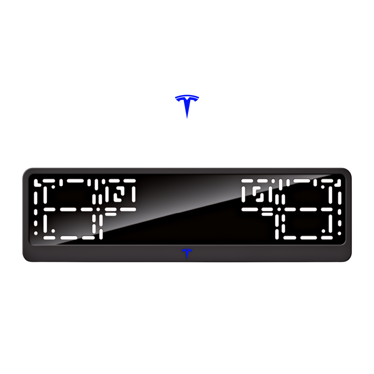 Cadres de plaque d'immatriculation Tesla Logo - Bleu - CLASSIC