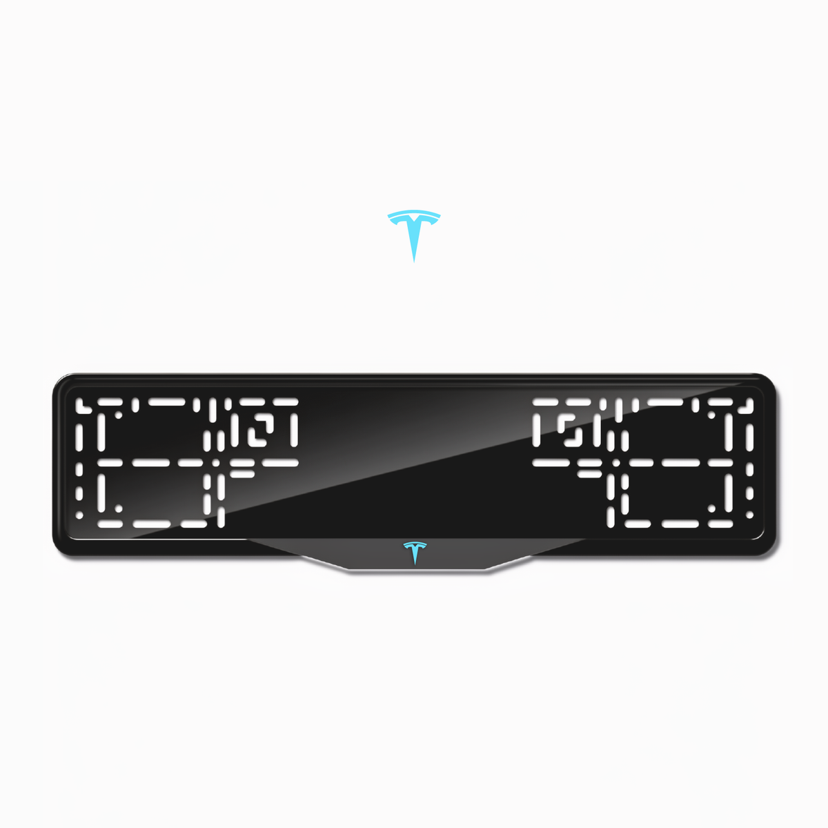Cadres de plaque d'immatriculation Tesla Logo - Bleu Tiffany - SATIN