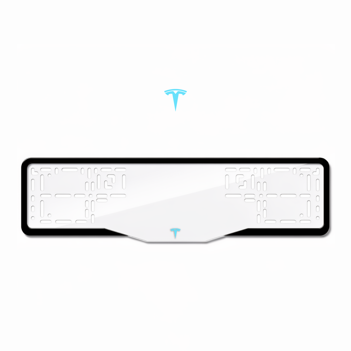 Cadres de plaque d'immatriculation Tesla Logo - Bleu Tiffany - GLASS