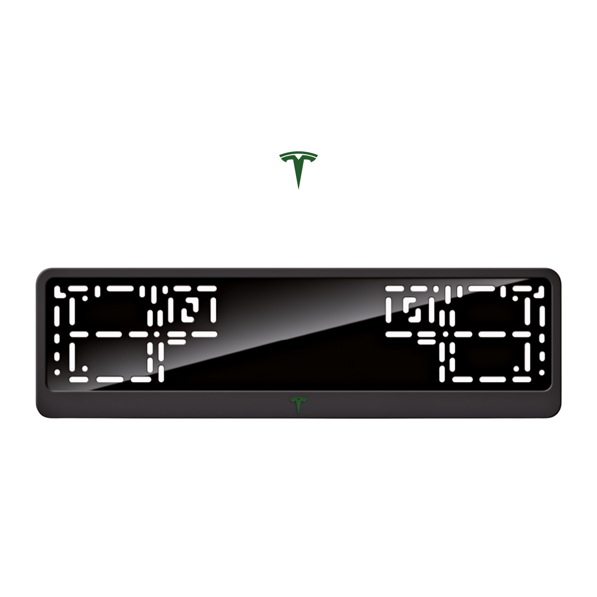 Cadres de plaque d'immatriculation Tesla Logo - Vert - CLASSIC