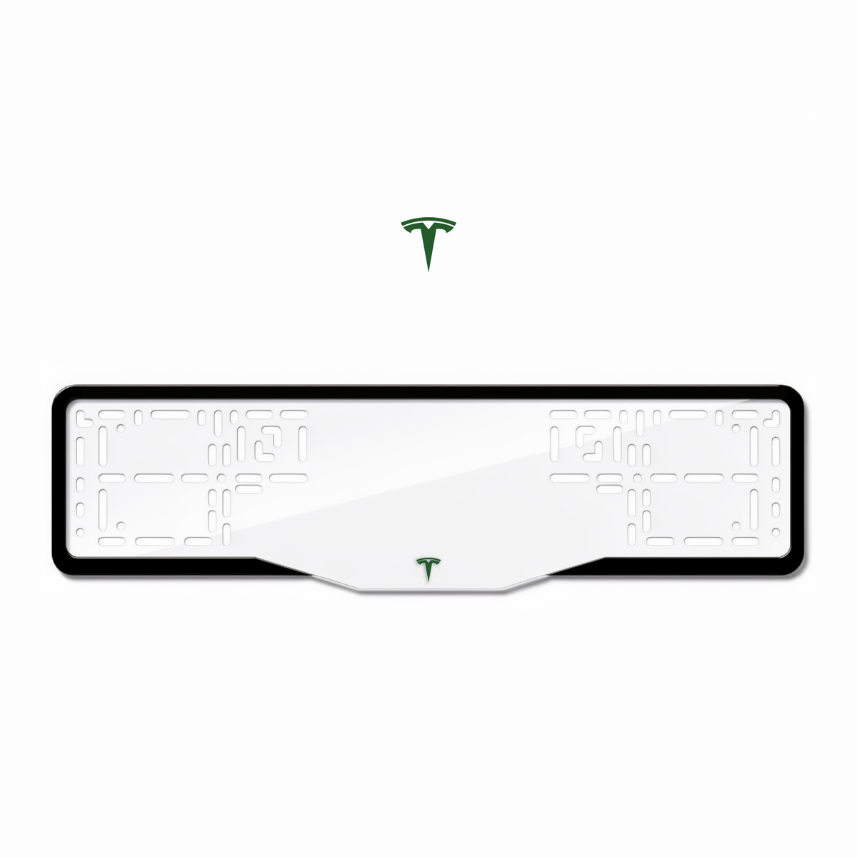 Cadres de plaque d'immatriculation Tesla Logo - Vert - GLASS