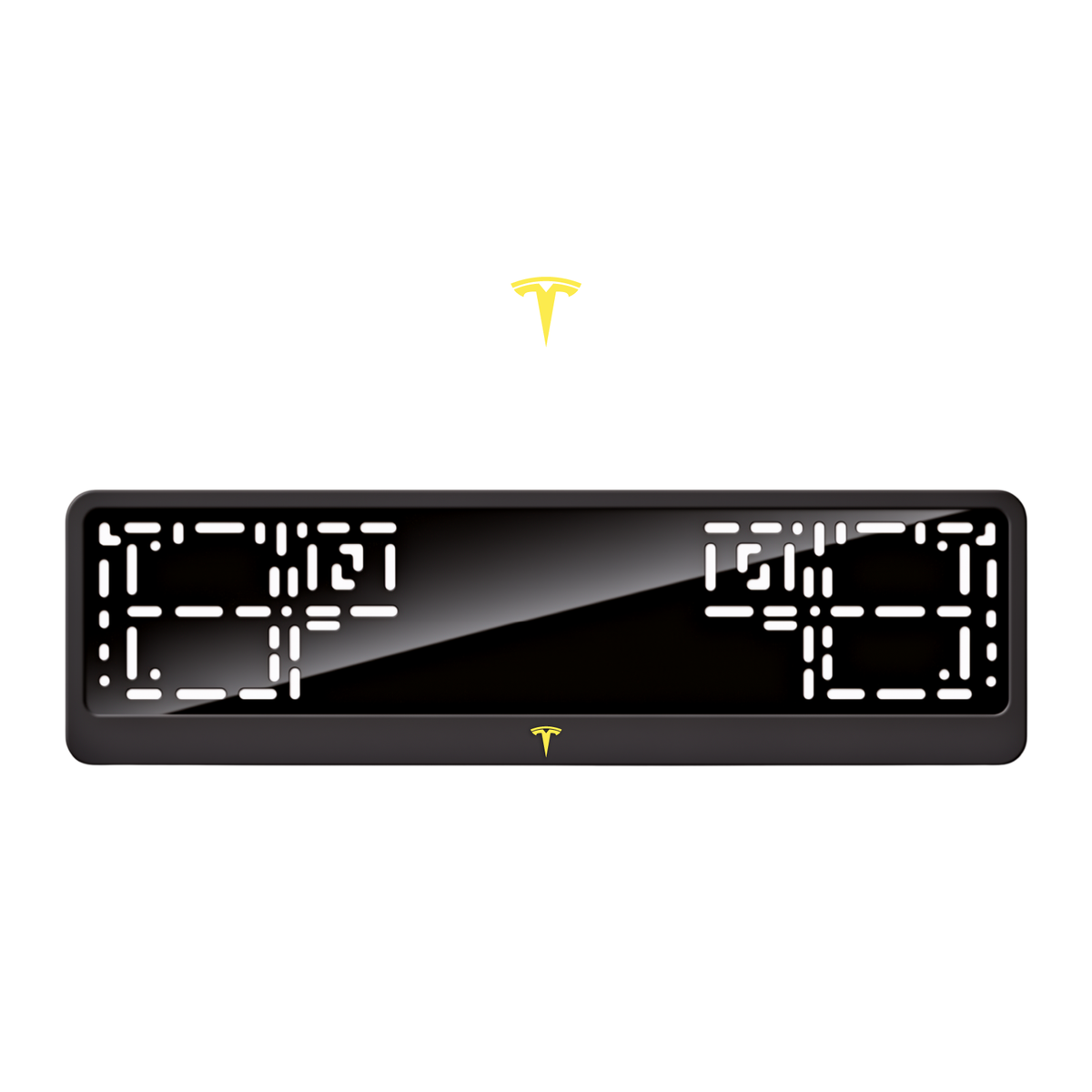 Cadres de plaque d'immatriculation Tesla Logo - Jaune - CLASSIC