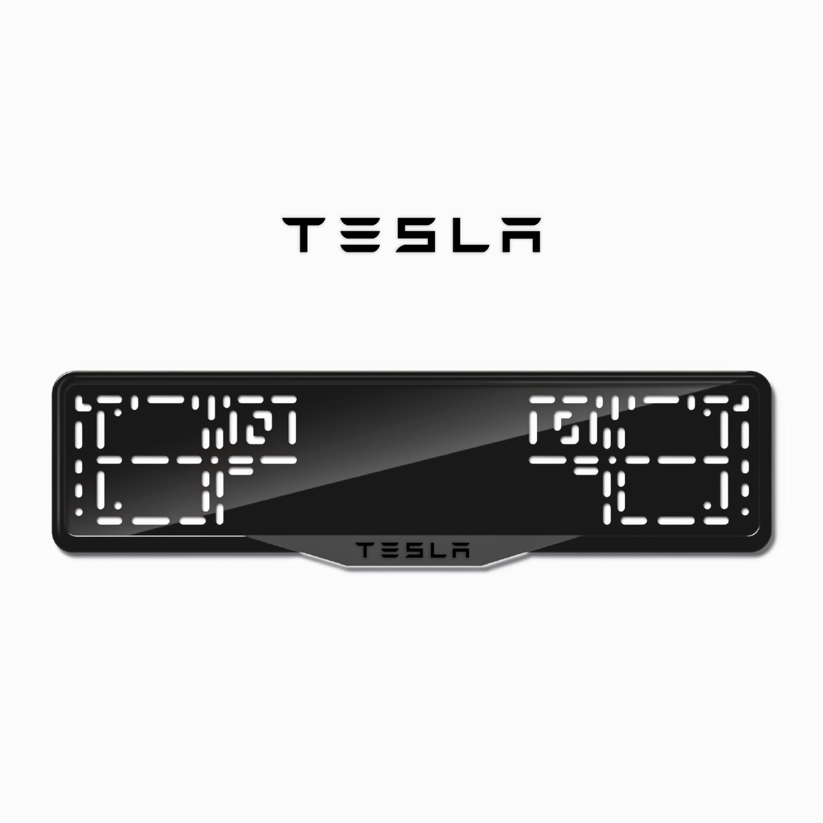 Cadres de plaque d'immatriculation Tesla - Noir - SATIN