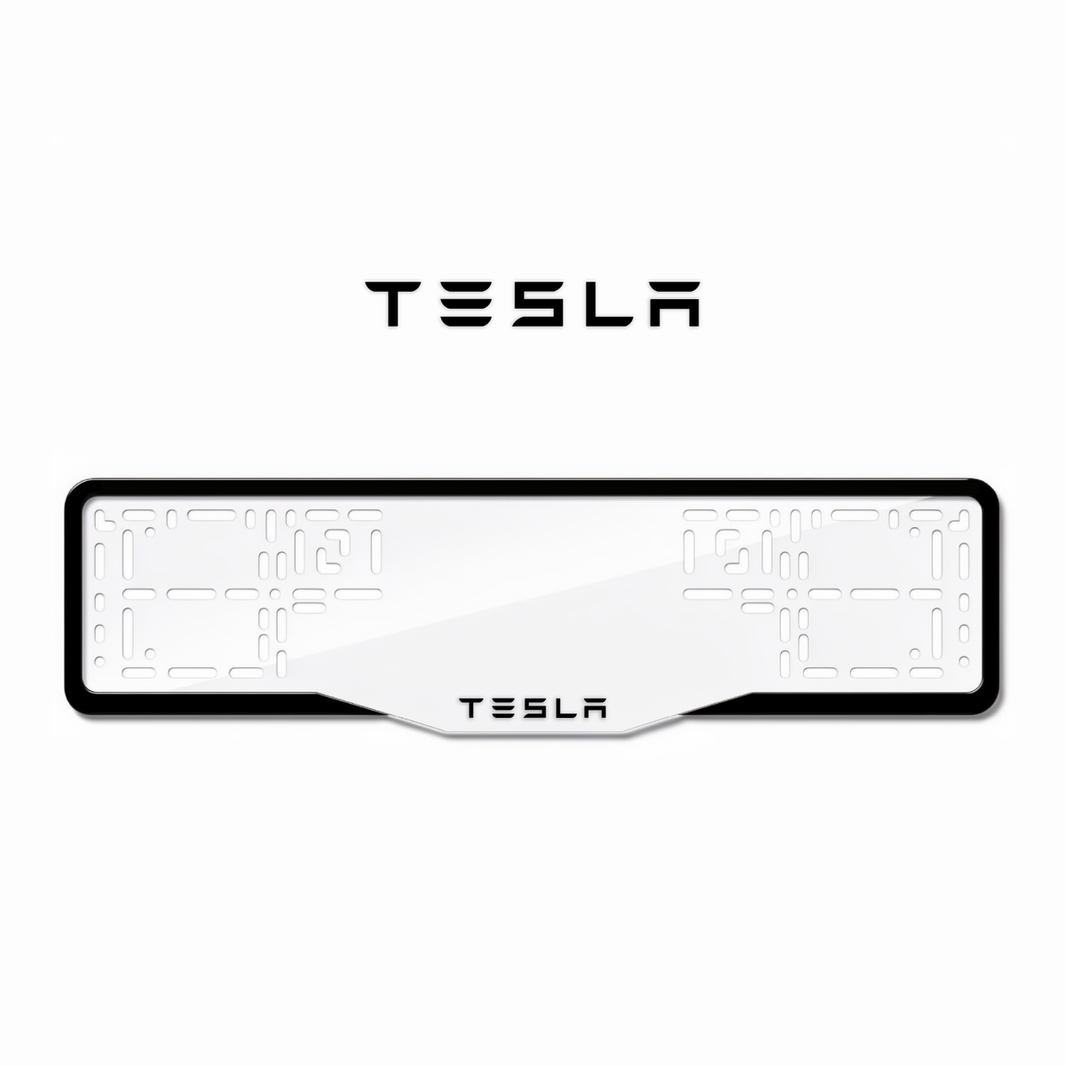 Cadres de plaque d'immatriculation Tesla - Noir - GLASS