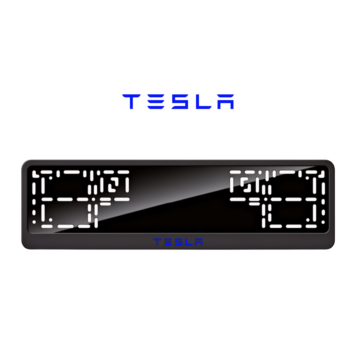 Cadres de plaque d'immatriculation Tesla - Bleu - CLASSIC