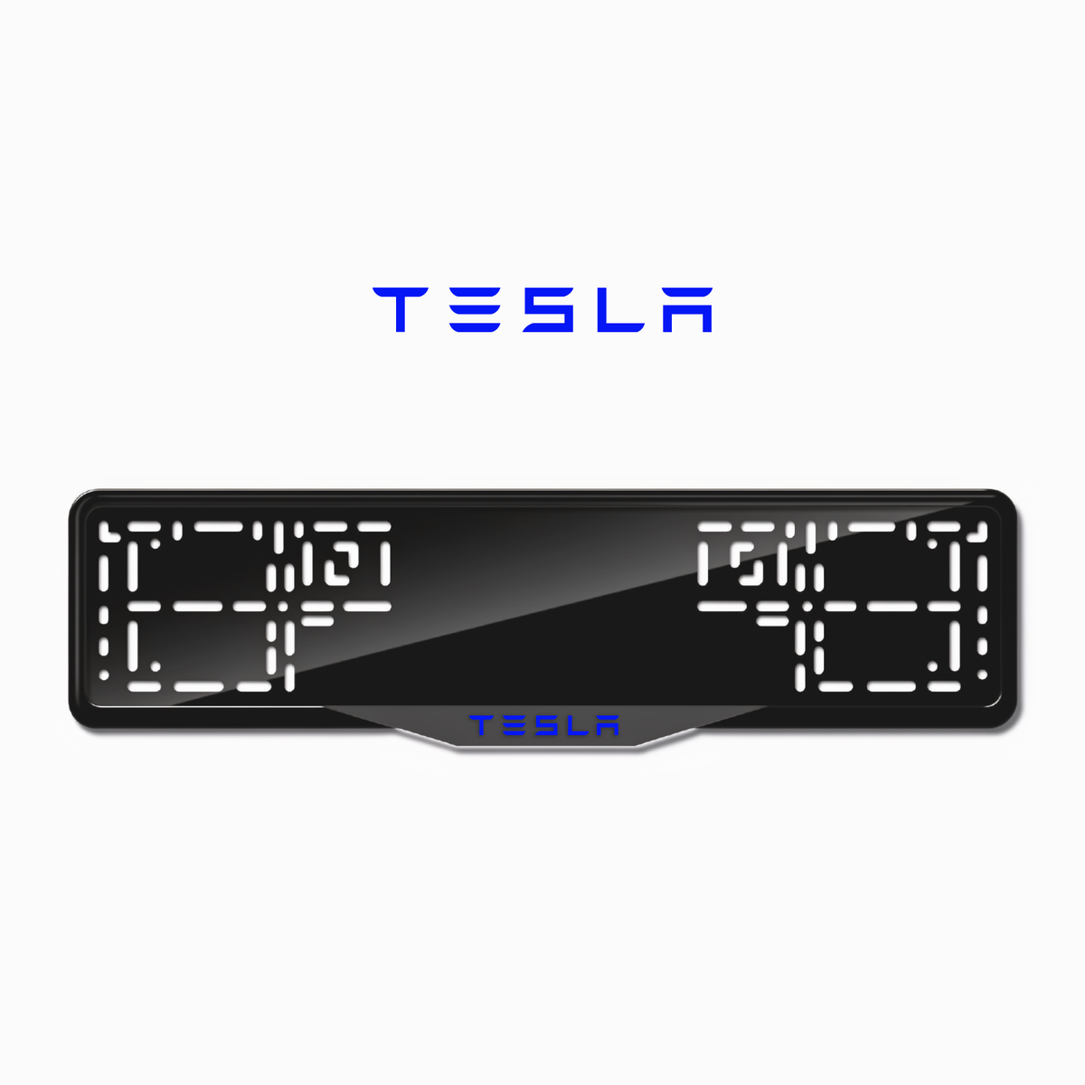Cadres de plaque d'immatriculation Tesla - Bleu - SATIN