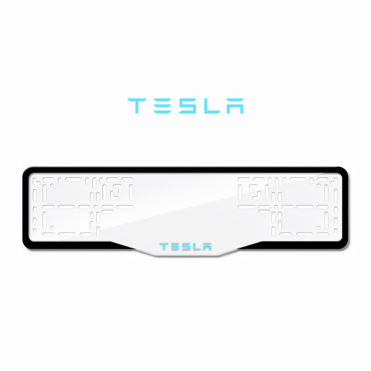 Cadres de plaque d'immatriculation Tesla - Bleu Tiffany - GLASS