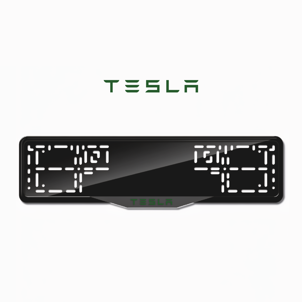 Cadres de plaque d'immatriculation Tesla - Vert - SATIN