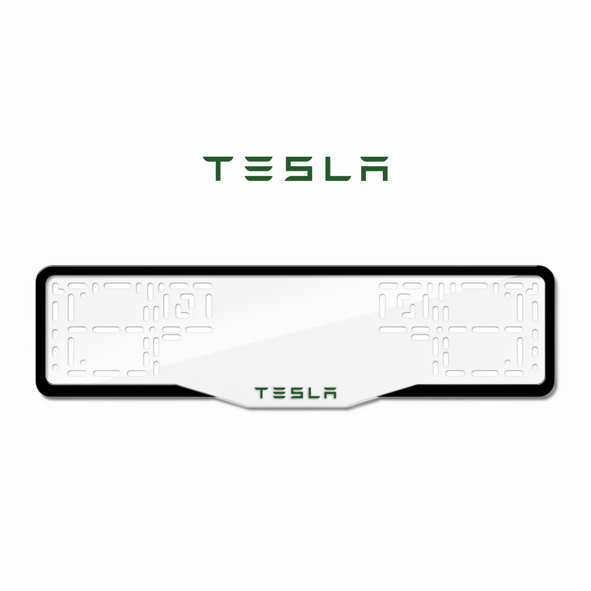 Cadres de plaque d'immatriculation Tesla - Vert - GLASS
