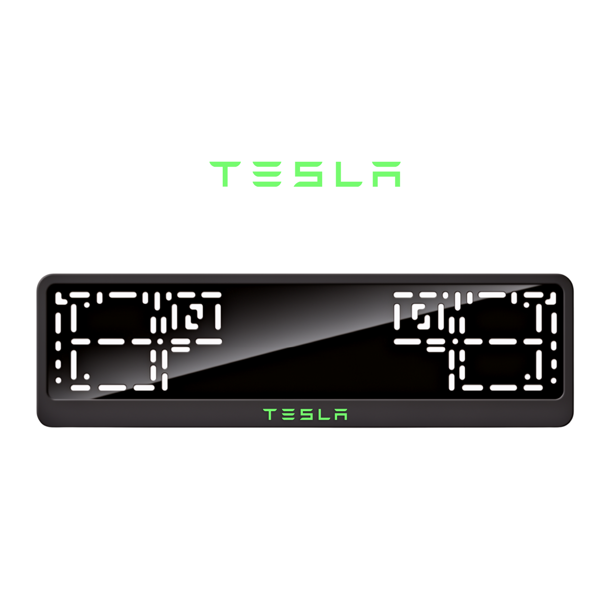 Cadres de plaque d'immatriculation Tesla - Vert néon - CLASSIC