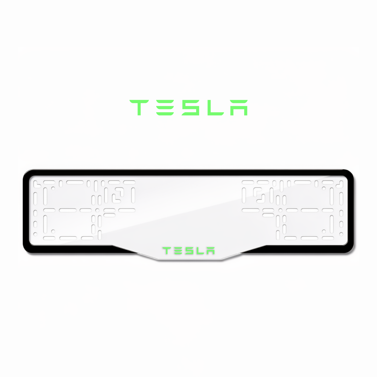 Cadres de plaque d'immatriculation Tesla - Vert néon - GLASS
